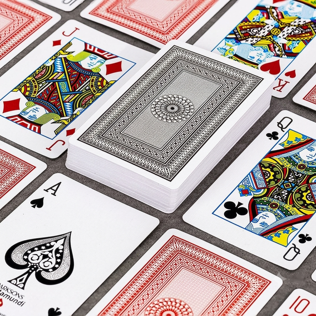 Meredian 555 Gold Premium, Paper Playing Cards, Bridge Size, Regular Index, Red & Black - Pack of 4
