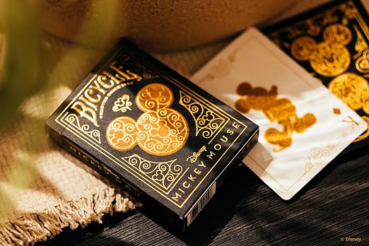 Disney Mickey Mouse Black & Gold Playing Card