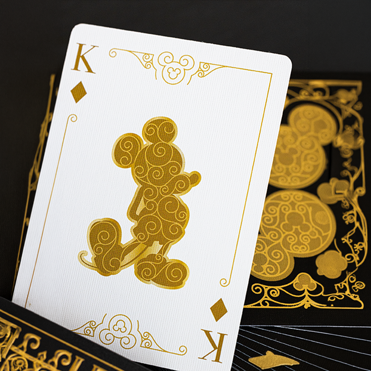 Disney Mickey Mouse Black & Gold Playing Card