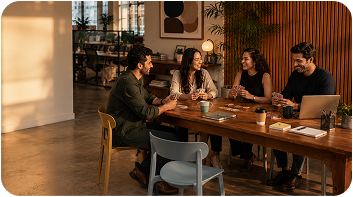 People working together around a table